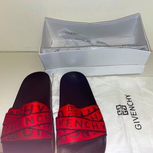 Givenchy Red and Black Strap Sandals